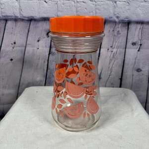 Vintage Anchor Hocking Orange Slices Juice Carafe with Lid